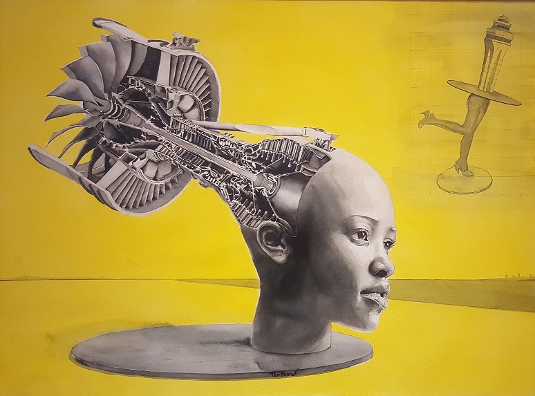 De la serie Estructuras. Acuarela/cartulina. 60 x 80 cm.